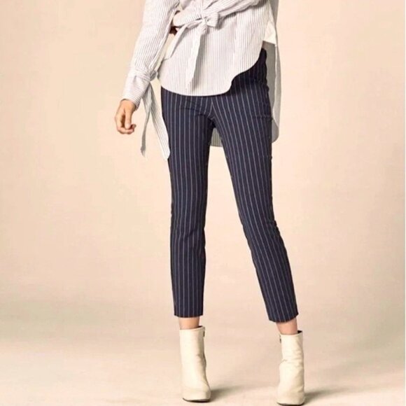 RAG & BONE Simone Pinstripe Back Yoke Skinny Pants Navy - Picture 4 of 13